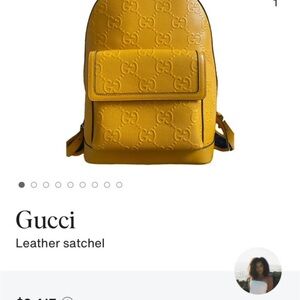 Gucci Mustard Leather Backpack